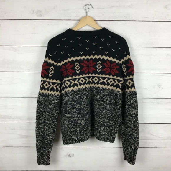 Ralph Lauren Snow Flake Fair Isle Hand Knit Lambswool Silk Sweater - Picture 4 of 4